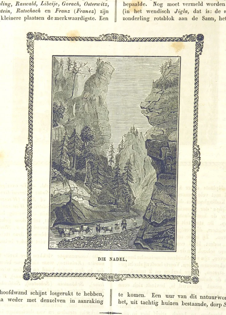 An illustration from De Aardbol. Magazijn van hedendaagsche land- en volkenkunde ... Met platen en kaarten. [Deel 4-9 by P. H. W, 1839, leaf 96
