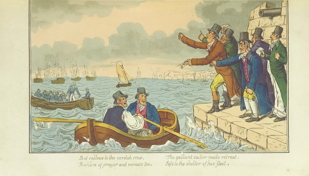 An illustration from The Adventures of a Post Captain. By a Naval Officer. [In verse.] With ... engravings, by Mr. Williams, 1817, leaf 133