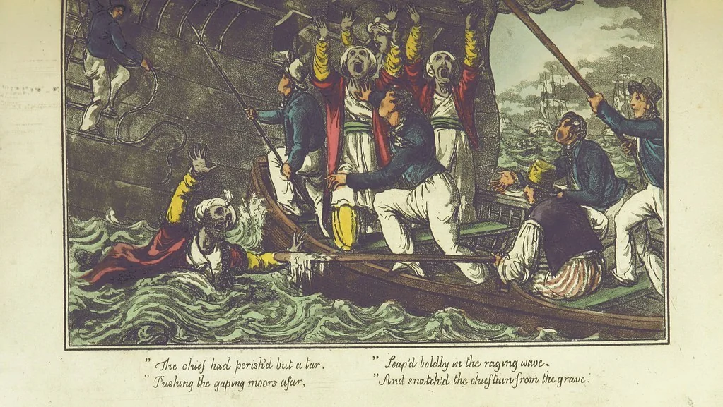 An illustration from The Adventures of a Post Captain. By a Naval Officer. [In verse.] With ... engravings, by Mr. Williams, 1817, leaf 191