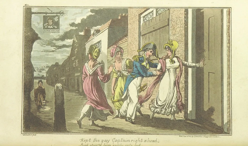 An illustration from The Adventures of a Post Captain. By a Naval Officer. [In verse.] With ... engravings, by Mr. Williams, 1817, leaf 20