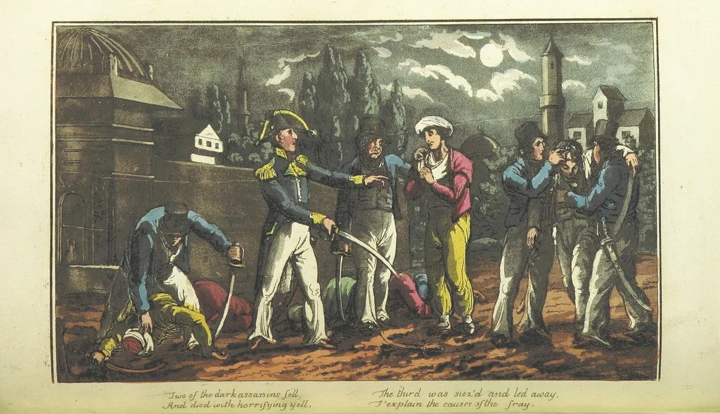 An illustration from The Adventures of a Post Captain. By a Naval Officer. [In verse.] With ... engravings, by Mr. Williams, 1817, leaf 222