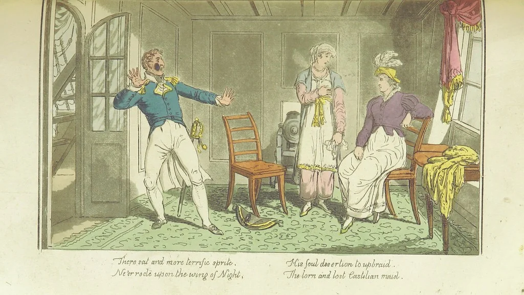 An illustration from The Adventures of a Post Captain. By a Naval Officer. [In verse.] With ... engravings, by Mr. Williams, 1817, leaf 241