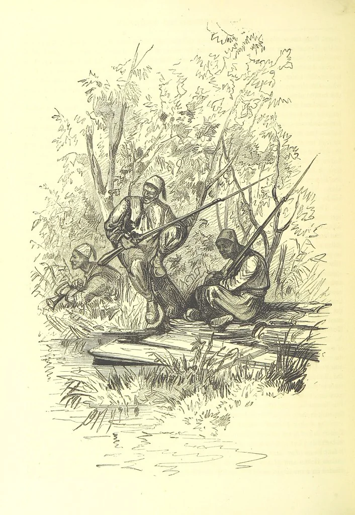 An illustration from Adventures round the World. With ... illustrations, 1880, leaf 188