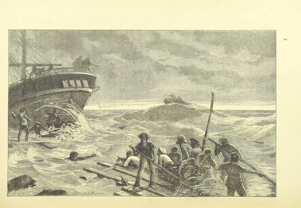 An illustration from Adventures round the World. With ... illustrations, 1880, leaf 77