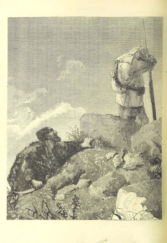 An illustration from Adventures round the World. With ... illustrations, 1880, leaf 92