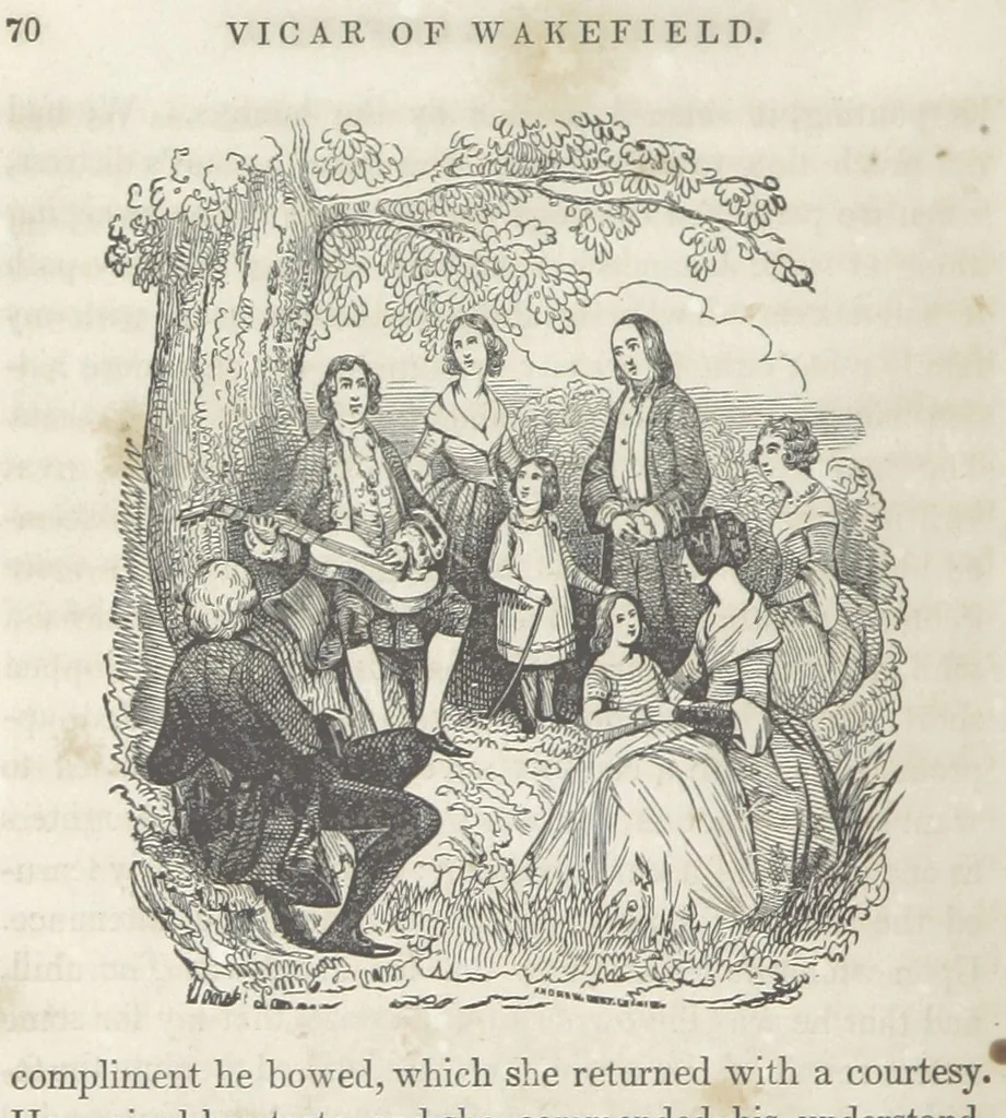 An illustration from The Vicar of Wakefield ... Illustrated with numerous engravings. With an account of the author's life and writings by J. Aikin, 1850, leaf 76