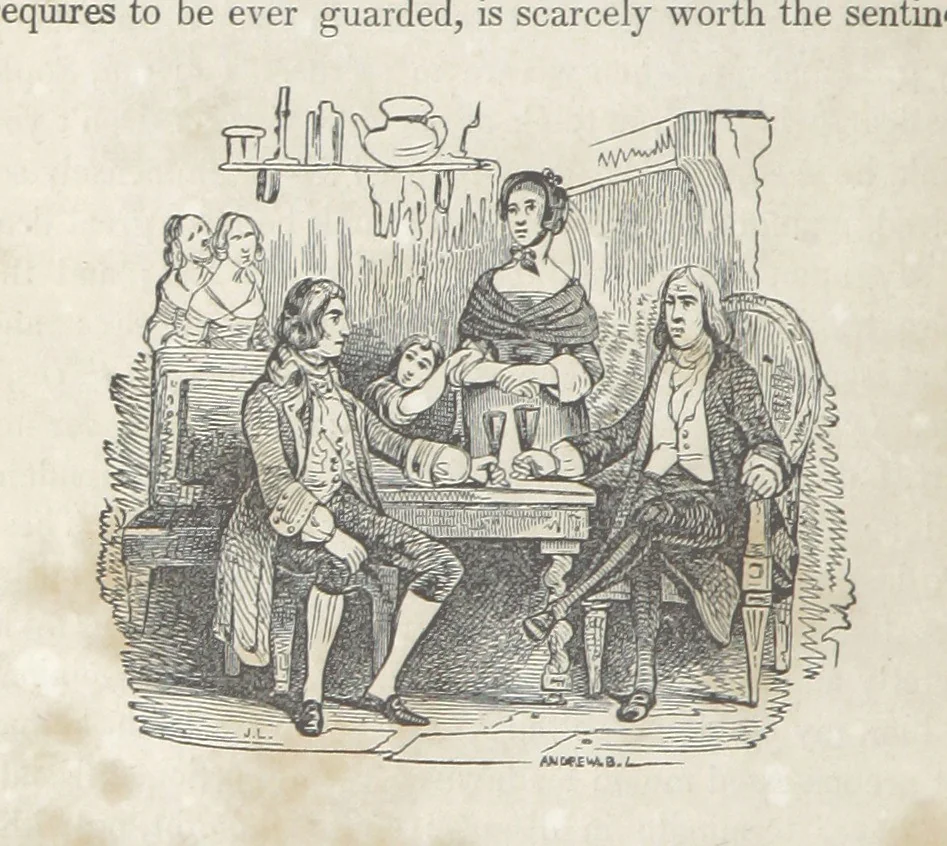 An illustration from The Vicar of Wakefield ... Illustrated with numerous engravings. With an account of the author's life and writings by J. Aikin, 1850, leaf 78