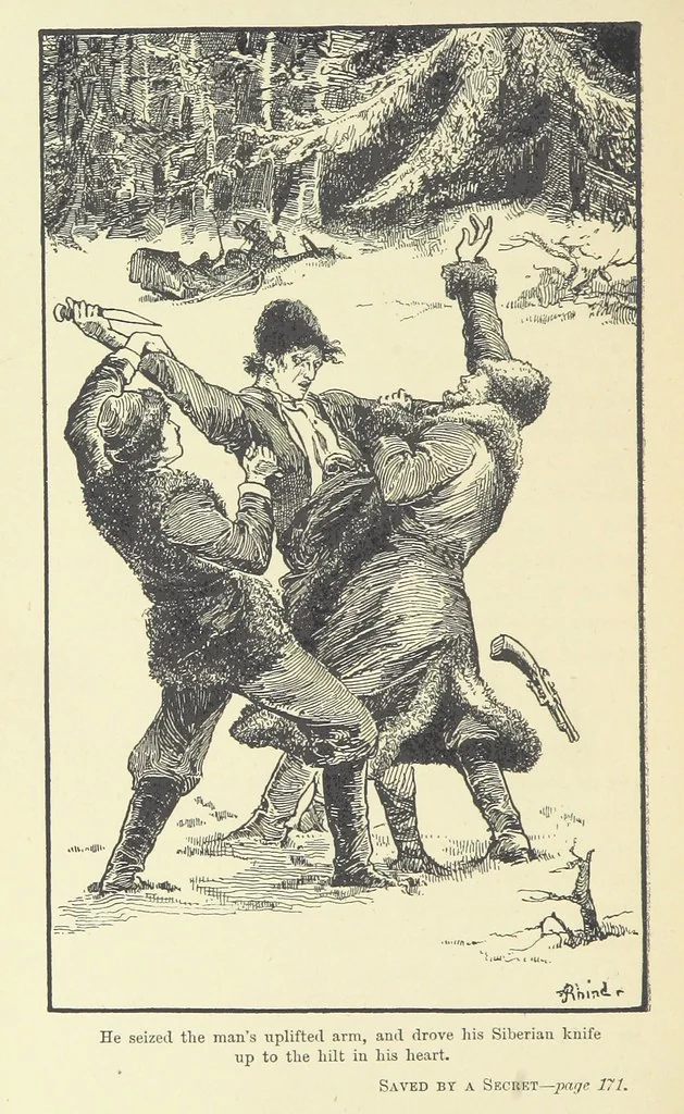 An illustration from Saved by a Secret. A story of Siberian exile and adventure, 1892, leaf 182