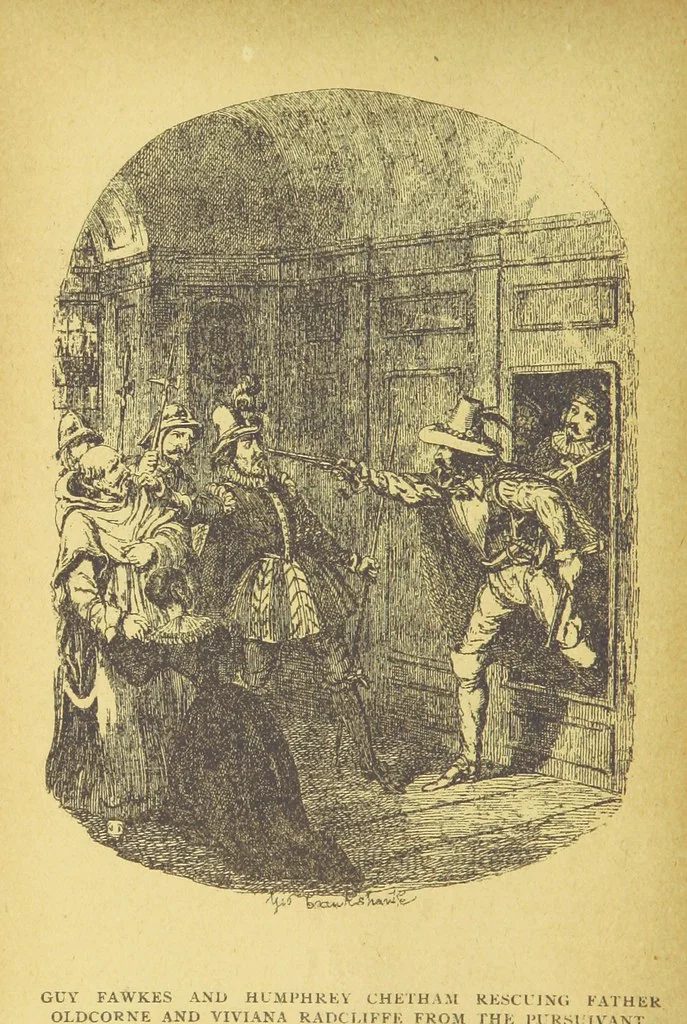 An illustration from Guy Fawkes; or the Gunpowder treason, etc, 1893, leaf 22