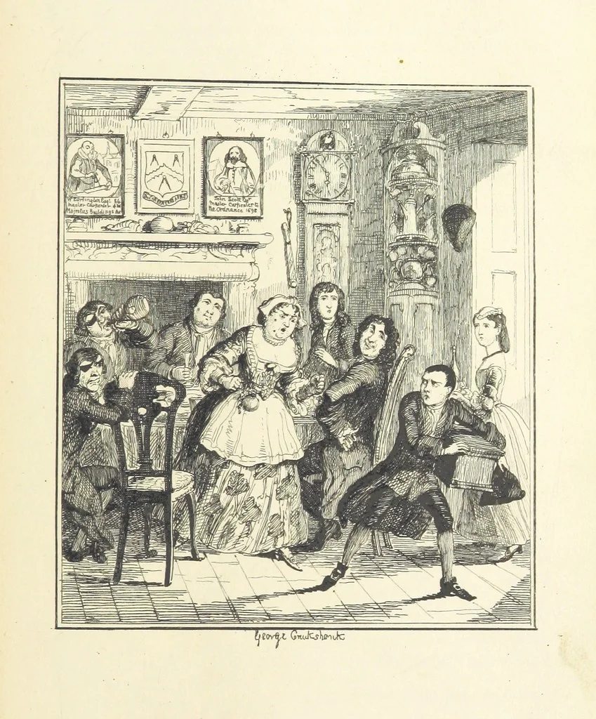 An illustration from Jack Sheppard ... With illustrations by George Cruikshank. A new edition, 1854, leaf 101