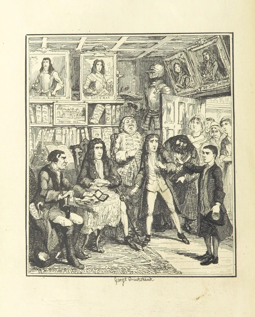 An illustration from Jack Sheppard ... With illustrations by George Cruikshank. A new edition, 1854, leaf 140