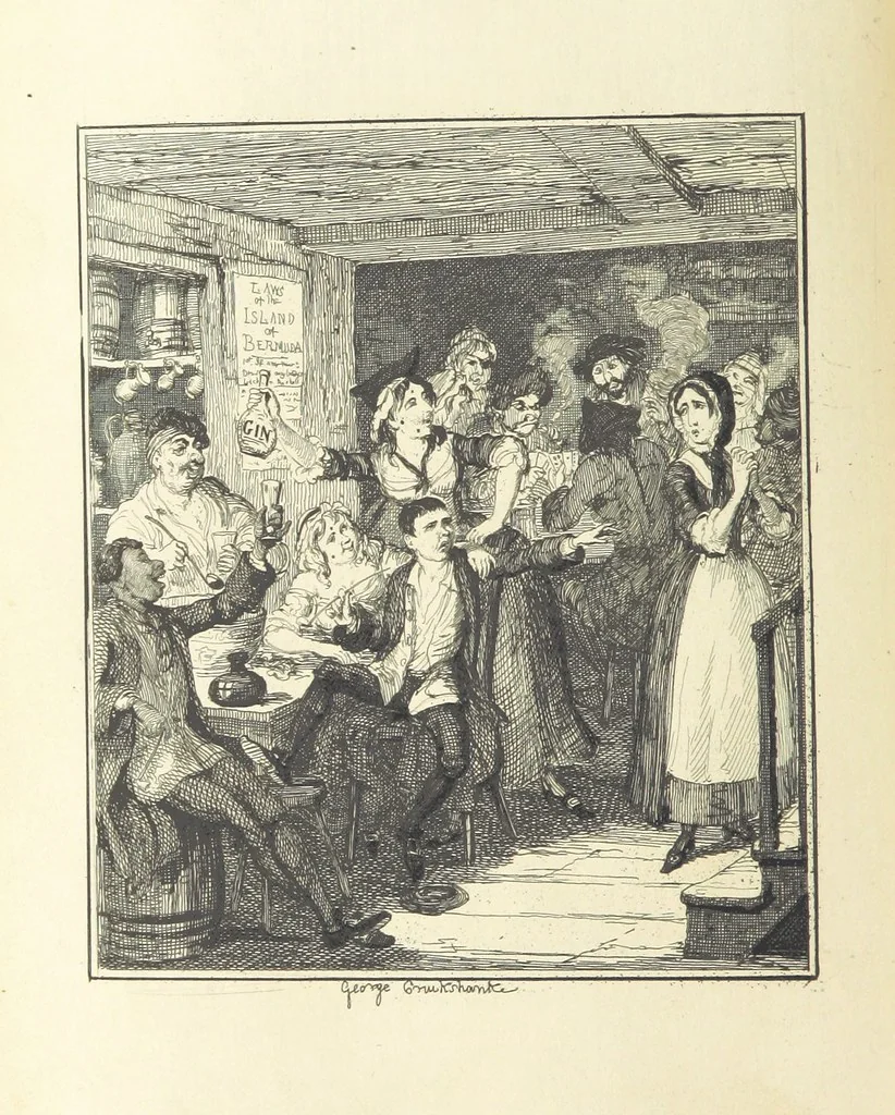 An illustration from Jack Sheppard ... With illustrations by George Cruikshank. A new edition, 1854, leaf 174