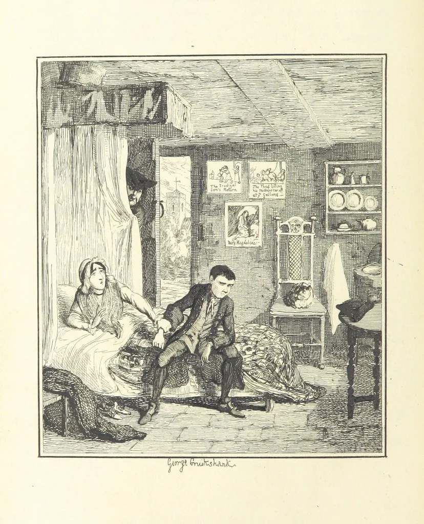 An illustration from Jack Sheppard ... With illustrations by George Cruikshank. A new edition, 1854, leaf 202