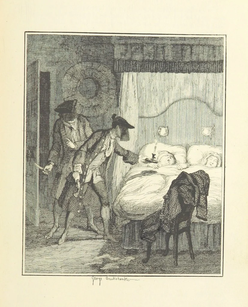 An illustration from Jack Sheppard ... With illustrations by George Cruikshank. A new edition, 1854, leaf 221