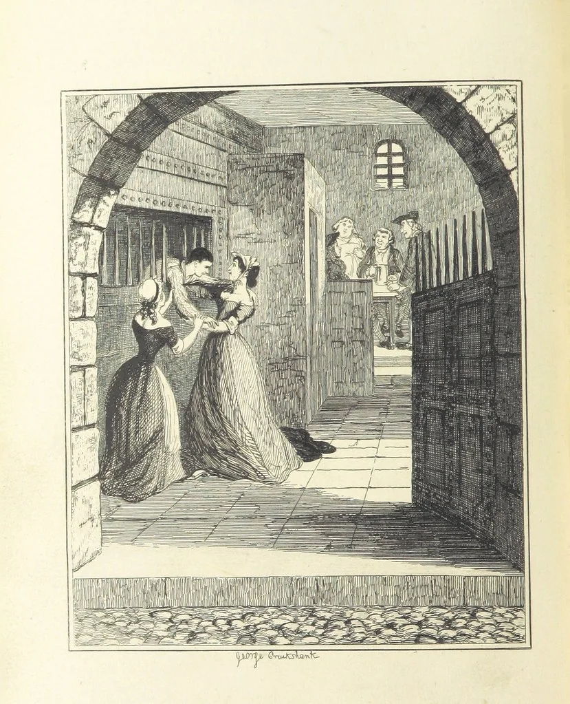 An illustration from Jack Sheppard ... With illustrations by George Cruikshank. A new edition, 1854, leaf 274
