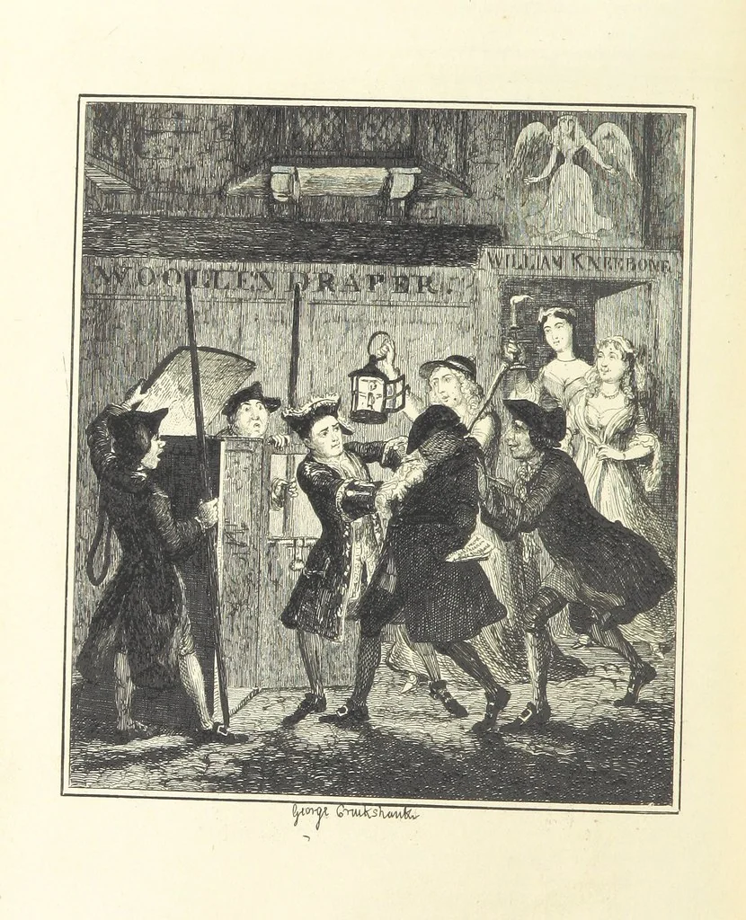 An illustration from Jack Sheppard ... With illustrations by George Cruikshank. A new edition, 1854, leaf 316