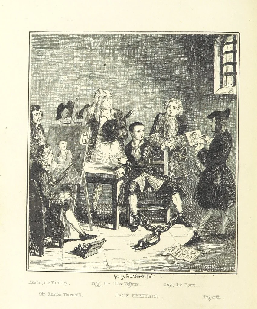 An illustration from Jack Sheppard ... With illustrations by George Cruikshank. A new edition, 1854, leaf 334
