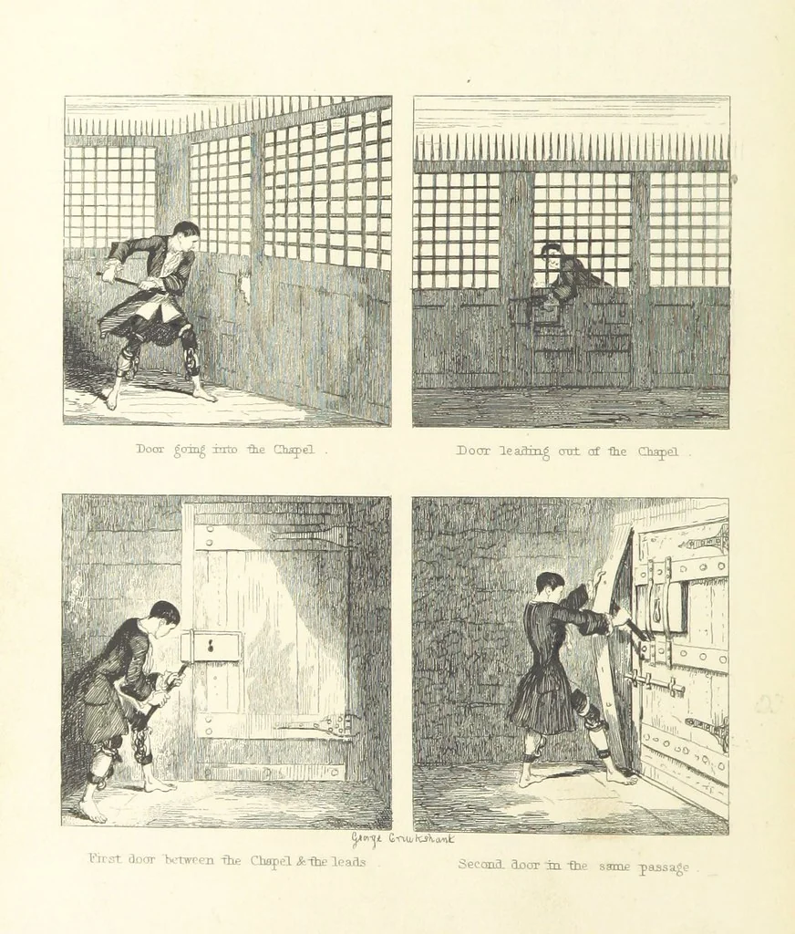 An illustration from Jack Sheppard ... With illustrations by George Cruikshank. A new edition, 1854, leaf 350
