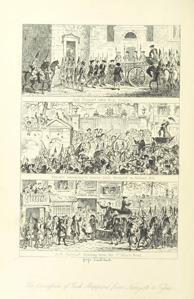 An illustration from Jack Sheppard ... With illustrations by George Cruikshank. A new edition, 1854, leaf 400