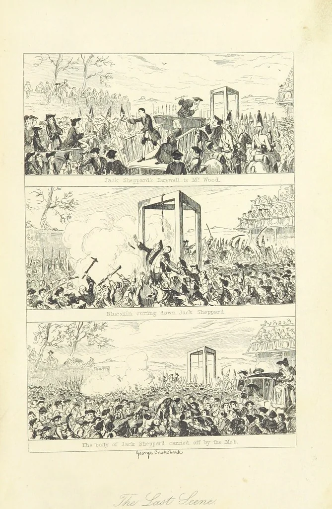 An illustration from Jack Sheppard ... With illustrations by George Cruikshank. A new edition, 1854, leaf 411