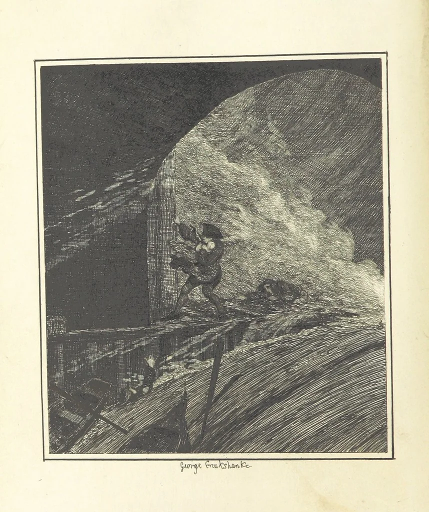 An illustration from Jack Sheppard ... With illustrations by George Cruikshank. A new edition, 1854, leaf 60