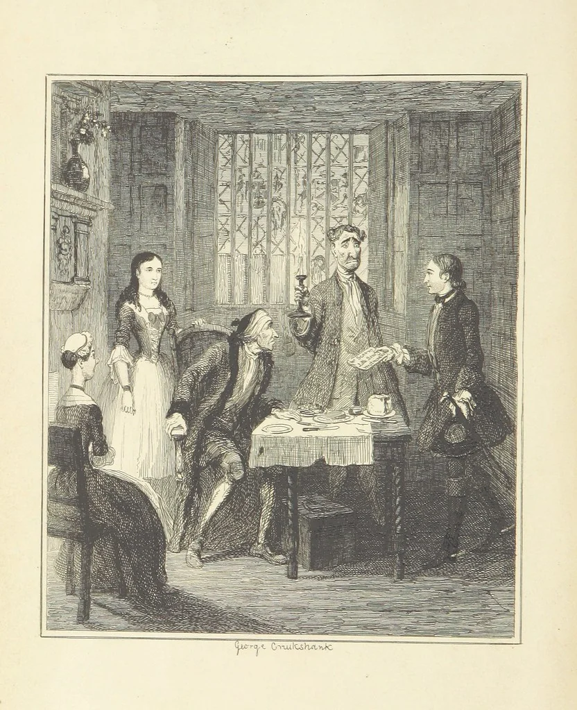 An illustration from The miser's daughter, etc, 1848, leaf 18