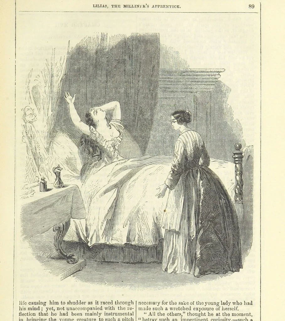An illustration from Lilias, the Milliner's Apprentice ... With ... wood-engravings drawn by W. H. Thwaits, 1854, leaf 101