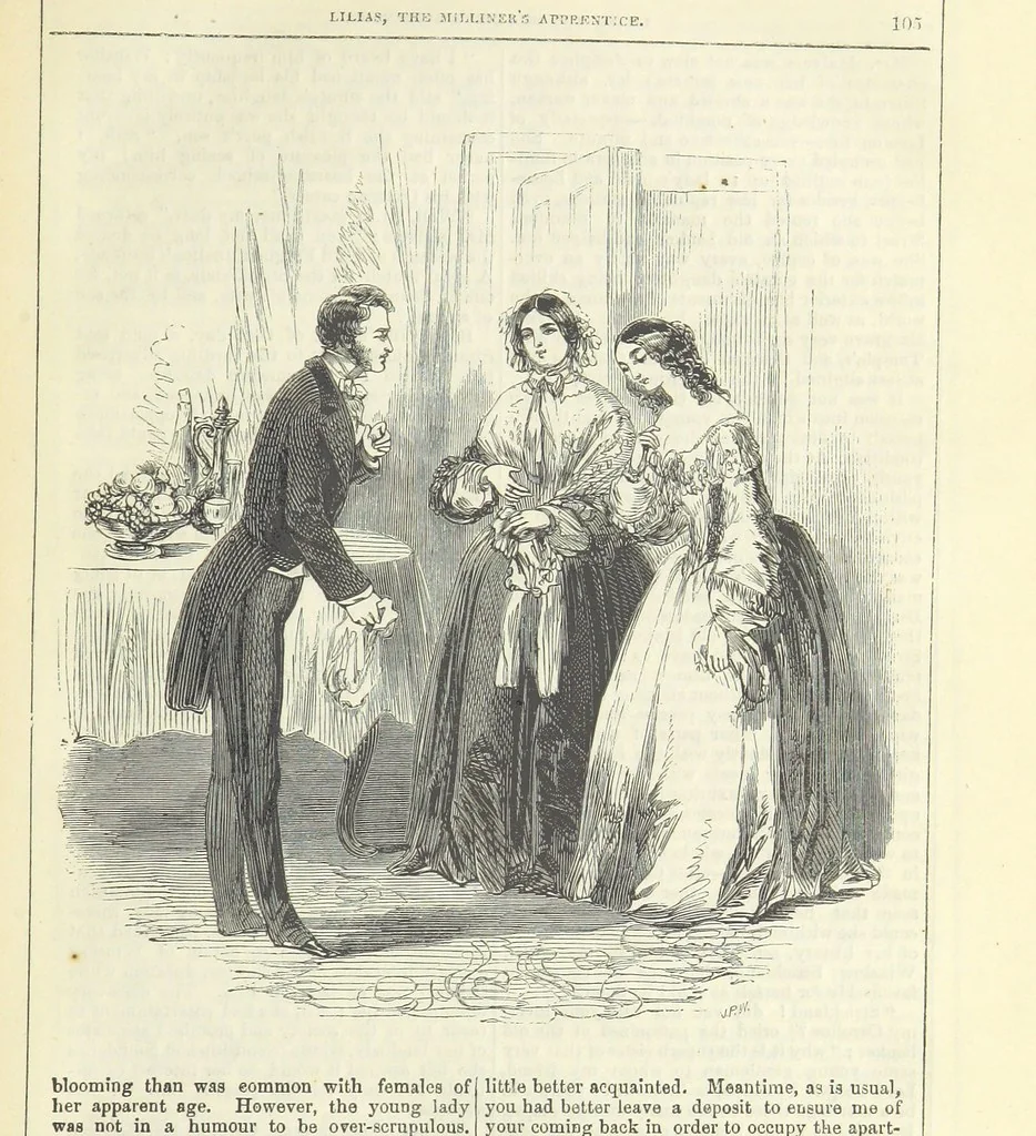 An illustration from Lilias, the Milliner's Apprentice ... With ... wood-engravings drawn by W. H. Thwaits, 1854, leaf 117