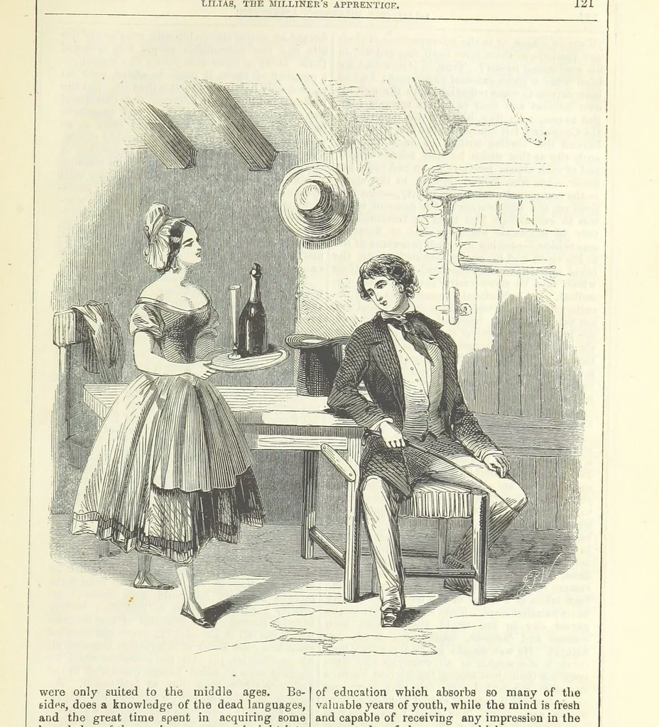 An illustration from Lilias, the Milliner's Apprentice ... With ... wood-engravings drawn by W. H. Thwaits, 1854, leaf 133