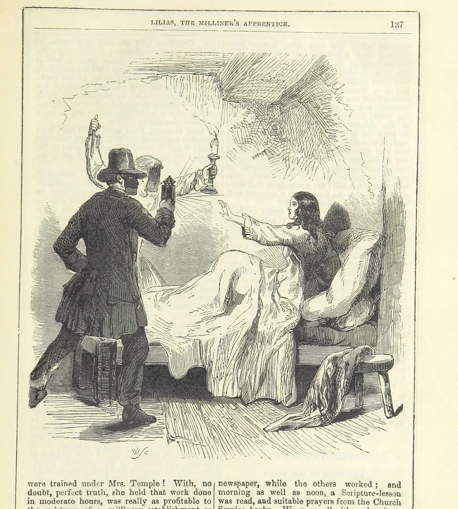 An illustration from Lilias, the Milliner's Apprentice ... With ... wood-engravings drawn by W. H. Thwaits, 1854, leaf 149