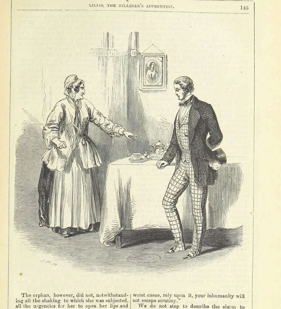 An illustration from Lilias, the Milliner's Apprentice ... With ... wood-engravings drawn by W. H. Thwaits, 1854, leaf 157