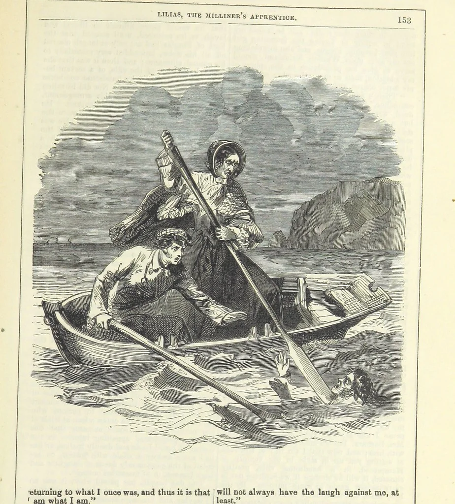 An illustration from Lilias, the Milliner's Apprentice ... With ... wood-engravings drawn by W. H. Thwaits, 1854, leaf 165