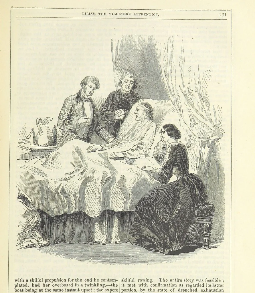 An illustration from Lilias, the Milliner's Apprentice ... With ... wood-engravings drawn by W. H. Thwaits, 1854, leaf 173