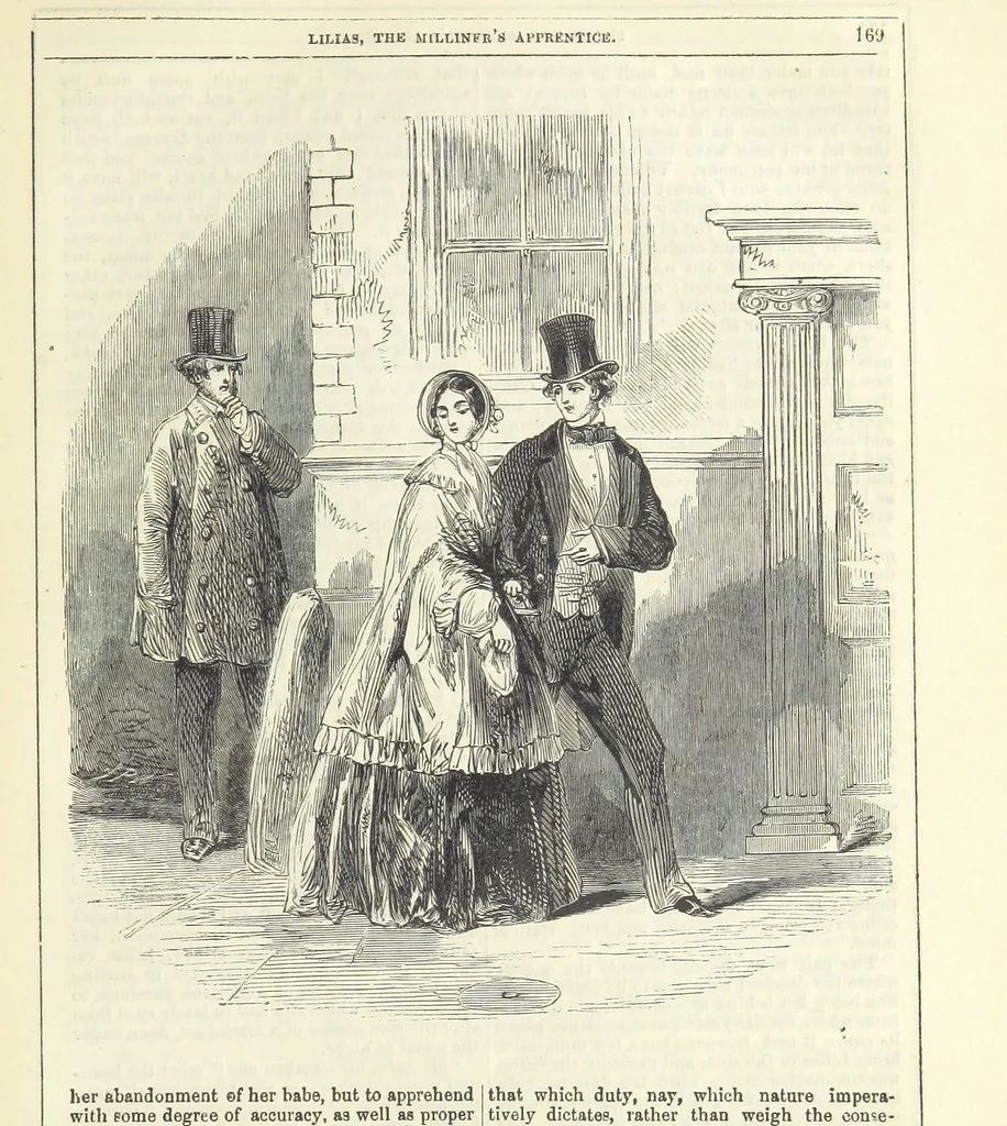 An illustration from Lilias, the Milliner's Apprentice ... With ... wood-engravings drawn by W. H. Thwaits, 1854, leaf 181