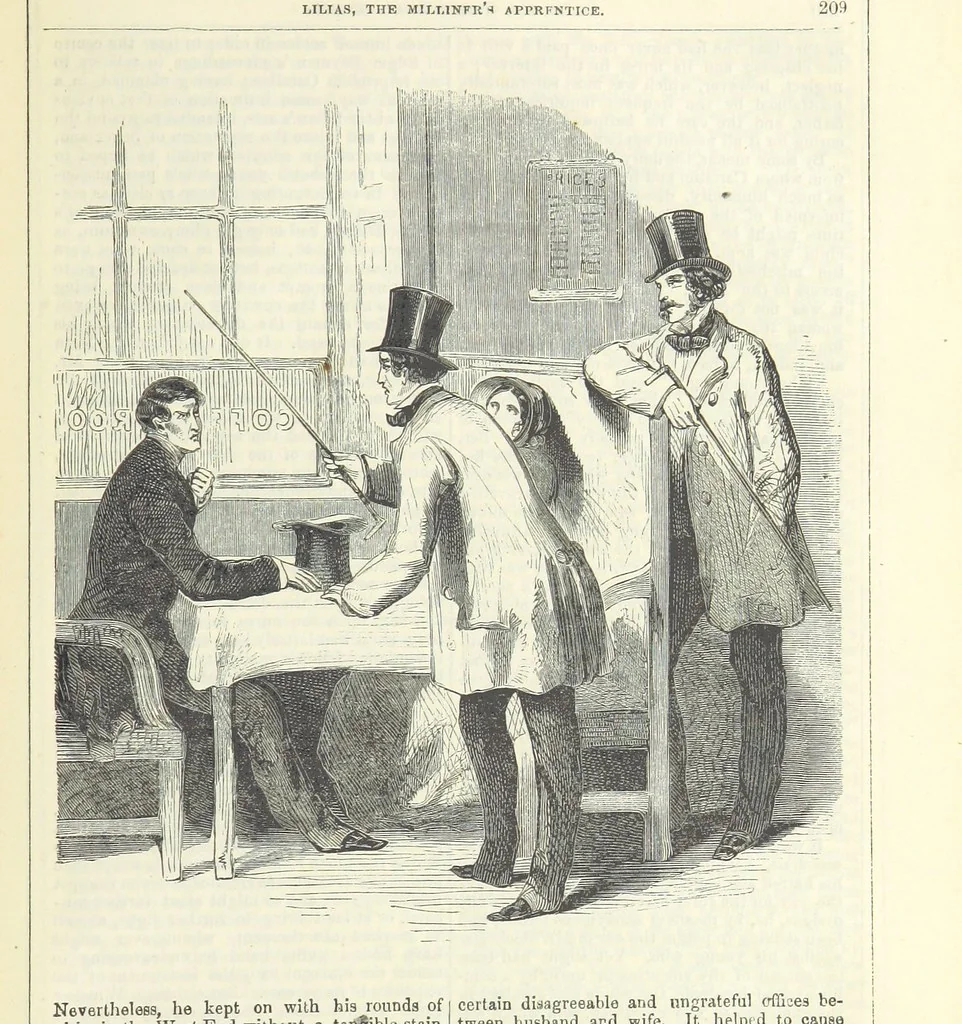 An illustration from Lilias, the Milliner's Apprentice ... With ... wood-engravings drawn by W. H. Thwaits, 1854, leaf 221