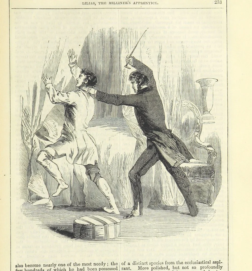 An illustration from Lilias, the Milliner's Apprentice ... With ... wood-engravings drawn by W. H. Thwaits, 1854, leaf 245