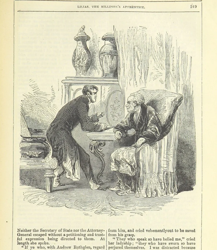 An illustration from Lilias, the Milliner's Apprentice ... With ... wood-engravings drawn by W. H. Thwaits, 1854, leaf 261
