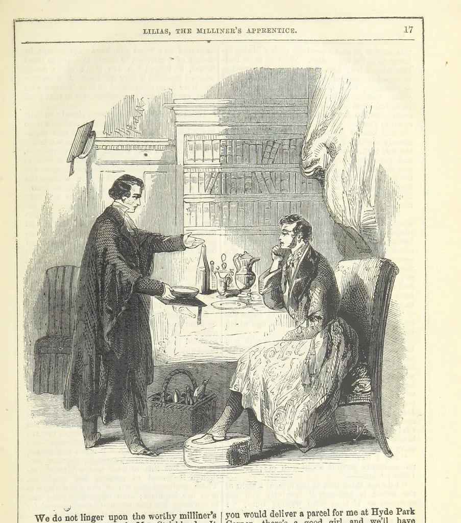 An illustration from Lilias, the Milliner's Apprentice ... With ... wood-engravings drawn by W. H. Thwaits, 1854, leaf 29