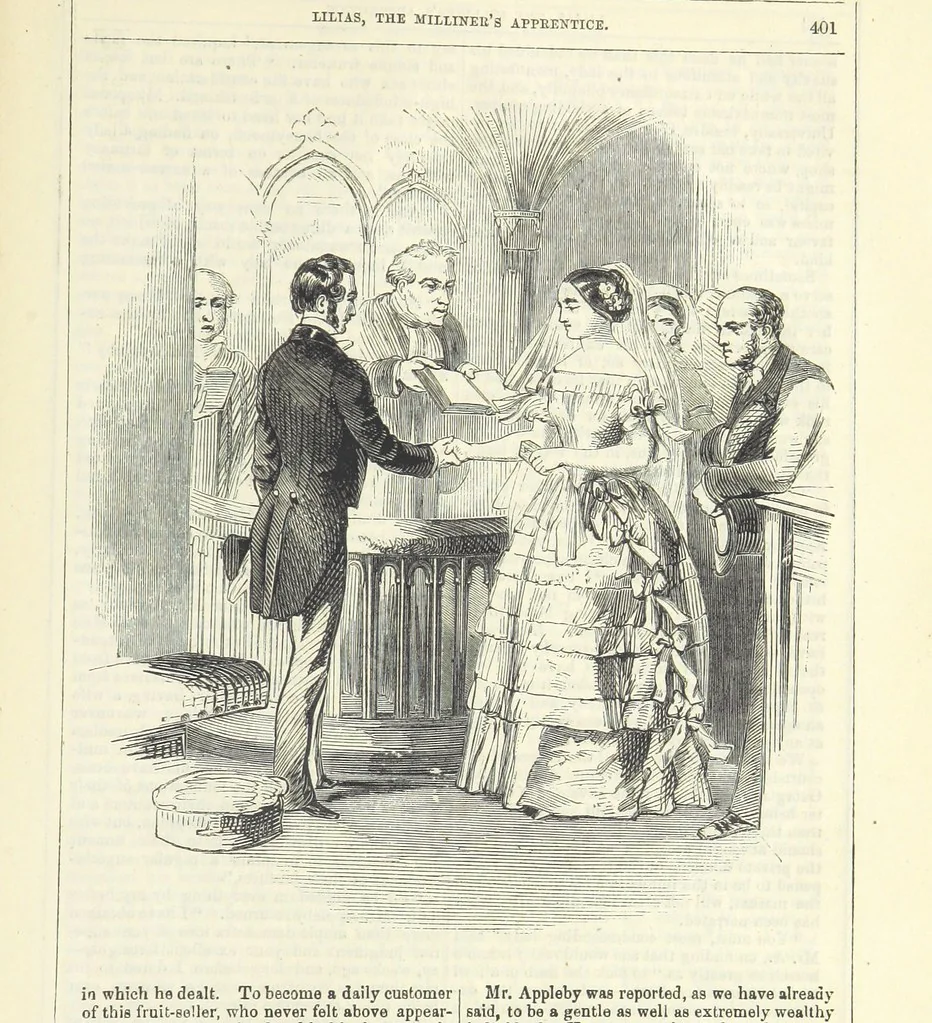 An illustration from Lilias, the Milliner's Apprentice ... With ... wood-engravings drawn by W. H. Thwaits, 1854, leaf 413
