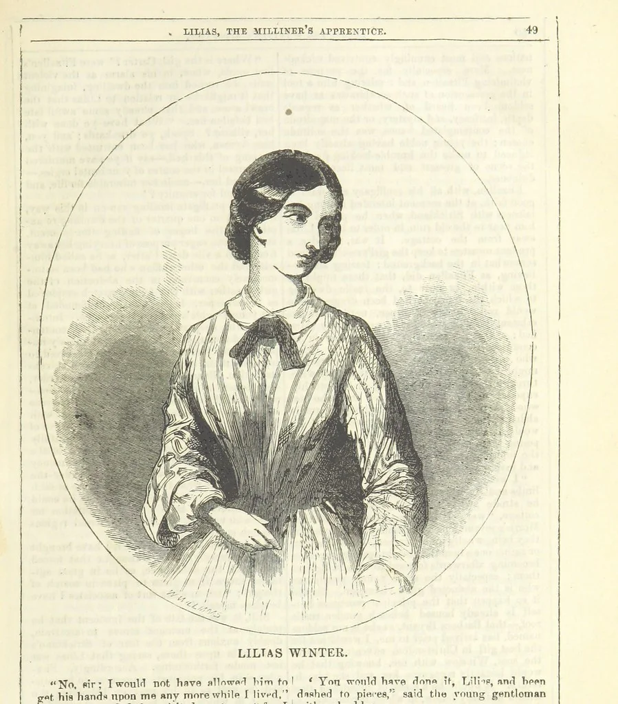 An illustration from Lilias, the Milliner's Apprentice ... With ... wood-engravings drawn by W. H. Thwaits, 1854, leaf 61