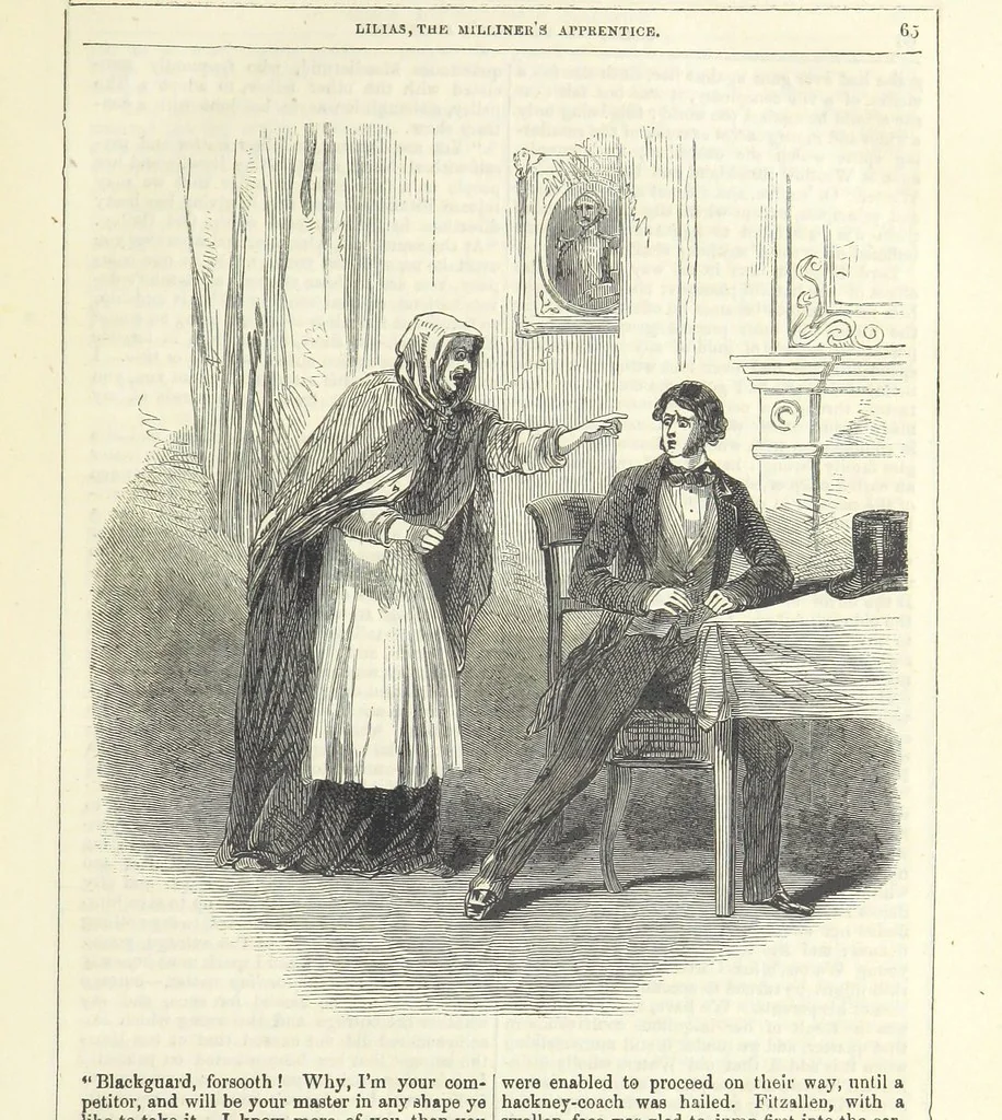 An illustration from Lilias, the Milliner's Apprentice ... With ... wood-engravings drawn by W. H. Thwaits, 1854, leaf 77