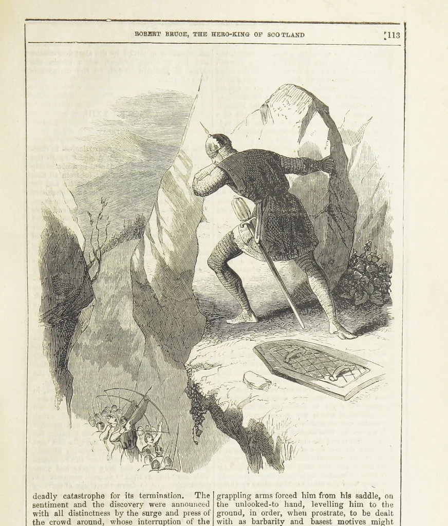 An illustration from Robert Bruce, the Hero-King of Scotland ... With ... wood-engravings drawn by W. H. Thwaits. [A novel, 1852, leaf 121