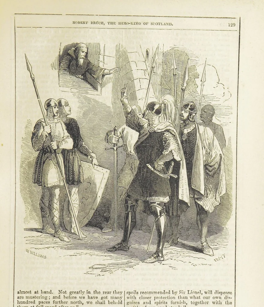 An illustration from Robert Bruce, the Hero-King of Scotland ... With ... wood-engravings drawn by W. H. Thwaits. [A novel, 1852, leaf 137