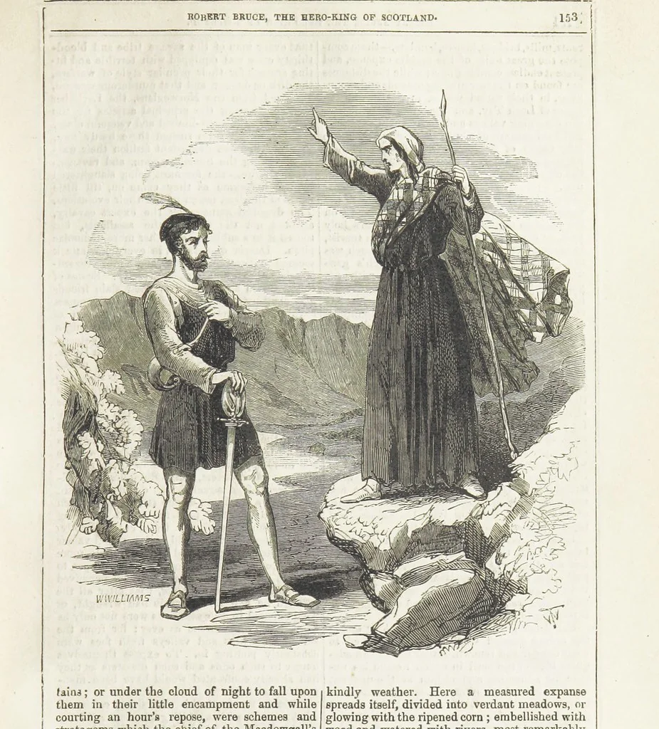 An illustration from Robert Bruce, the Hero-King of Scotland ... With ... wood-engravings drawn by W. H. Thwaits. [A novel, 1852, leaf 161