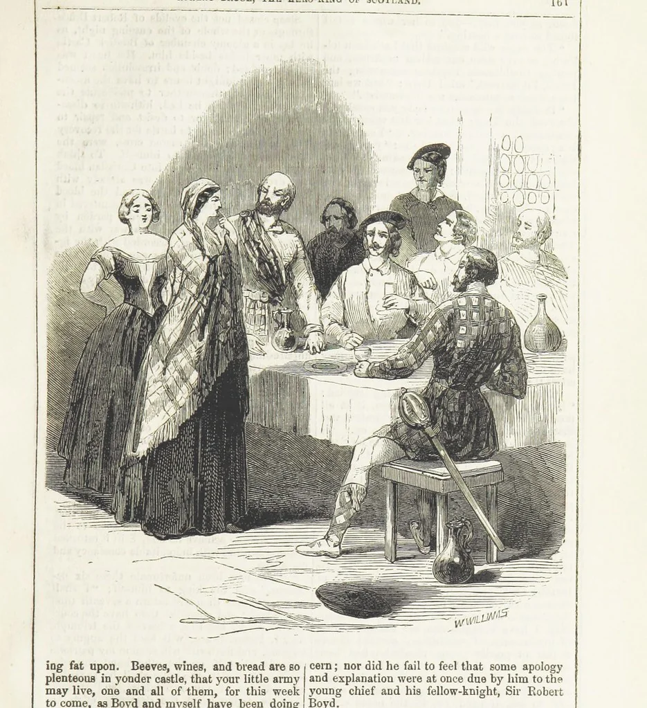An illustration from Robert Bruce, the Hero-King of Scotland ... With ... wood-engravings drawn by W. H. Thwaits. [A novel, 1852, leaf 169