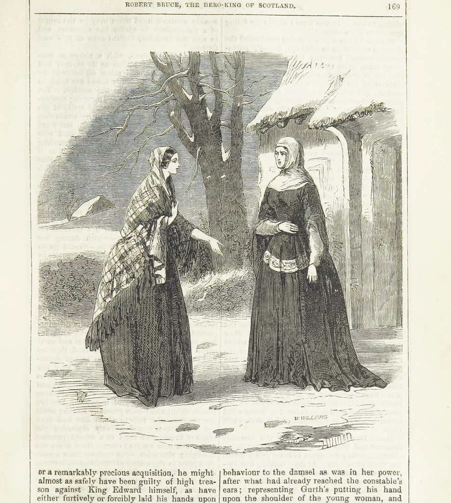 An illustration from Robert Bruce, the Hero-King of Scotland ... With ... wood-engravings drawn by W. H. Thwaits. [A novel, 1852, leaf 177