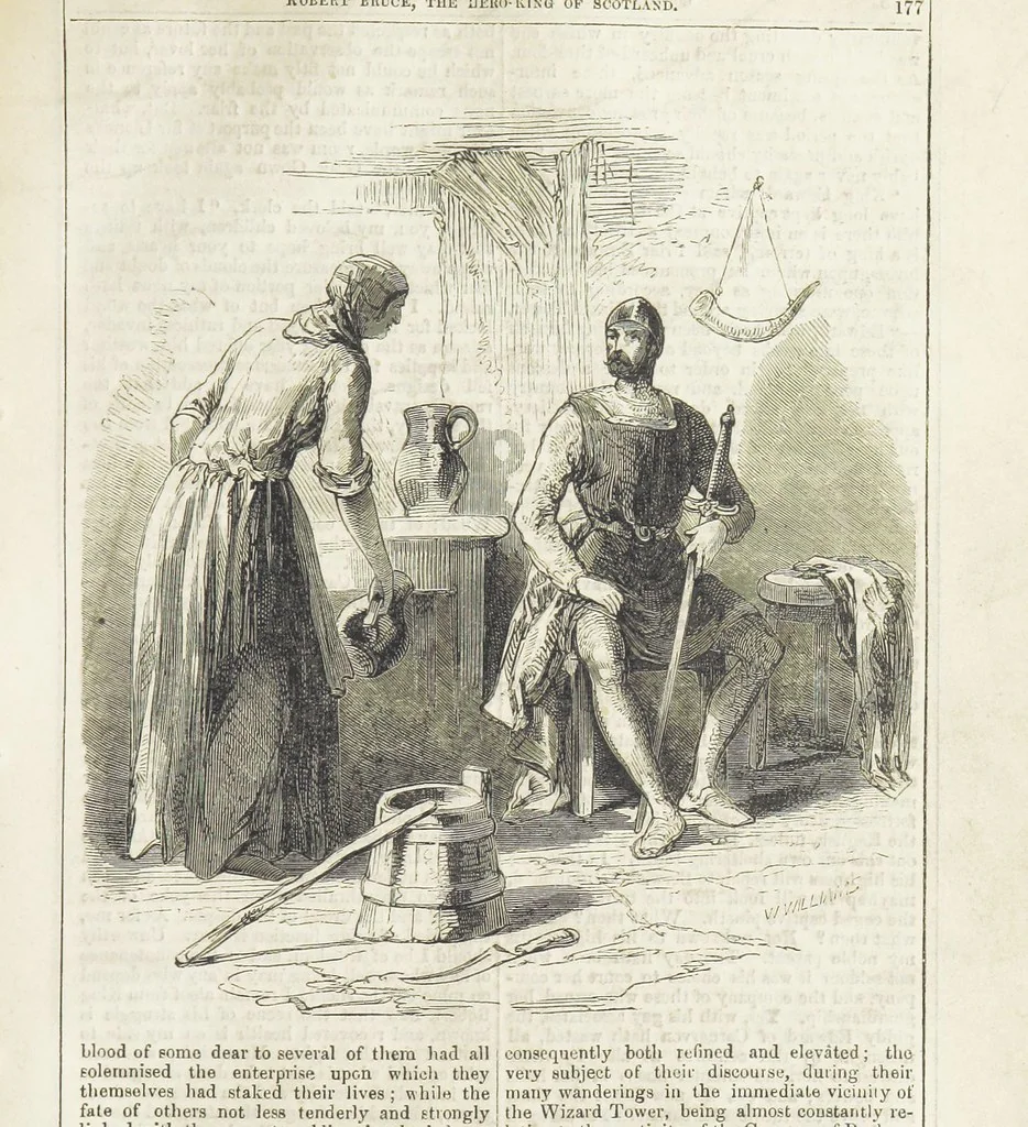 An illustration from Robert Bruce, the Hero-King of Scotland ... With ... wood-engravings drawn by W. H. Thwaits. [A novel, 1852, leaf 185