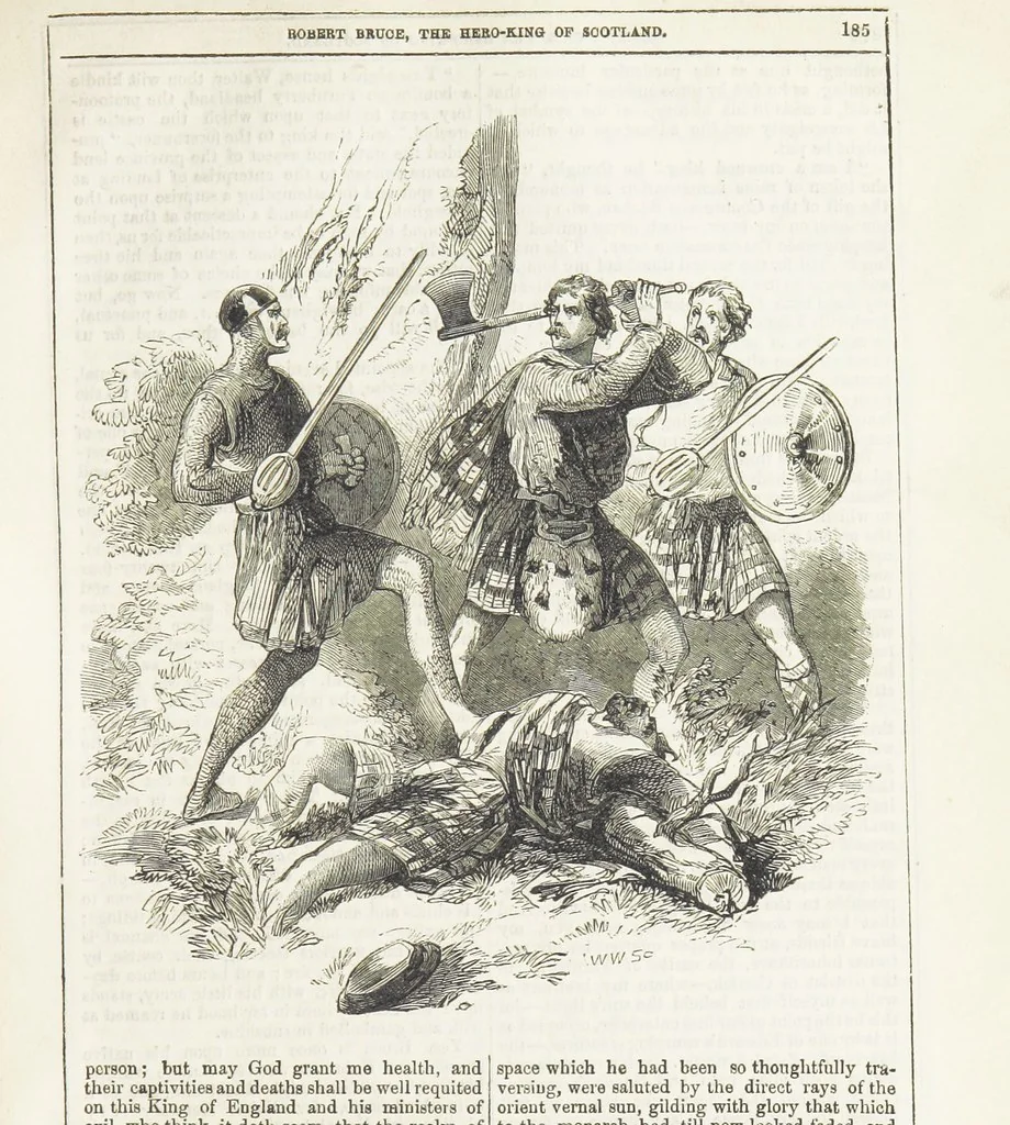 An illustration from Robert Bruce, the Hero-King of Scotland ... With ... wood-engravings drawn by W. H. Thwaits. [A novel, 1852, leaf 193
