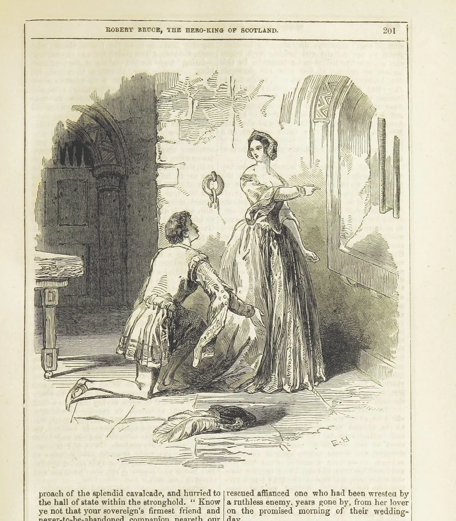 An illustration from Robert Bruce, the Hero-King of Scotland ... With ... wood-engravings drawn by W. H. Thwaits. [A novel, 1852, leaf 209