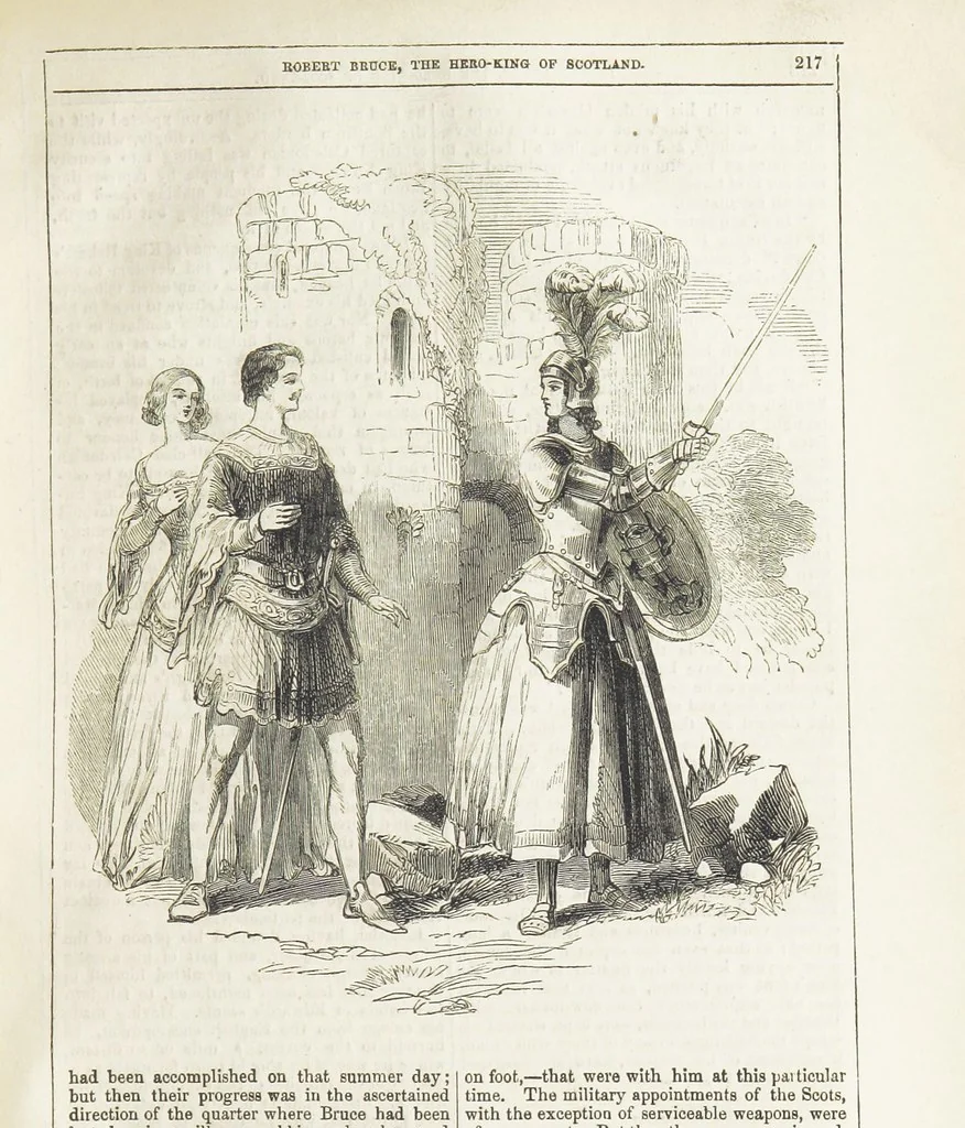 An illustration from Robert Bruce, the Hero-King of Scotland ... With ... wood-engravings drawn by W. H. Thwaits. [A novel, 1852, leaf 225